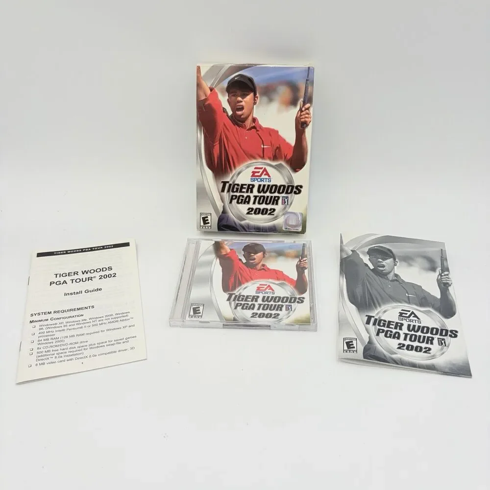 EA SPORTS TIGER WOODS PGA TOUR 2002 PC CD-ROM Complete Big Box Game